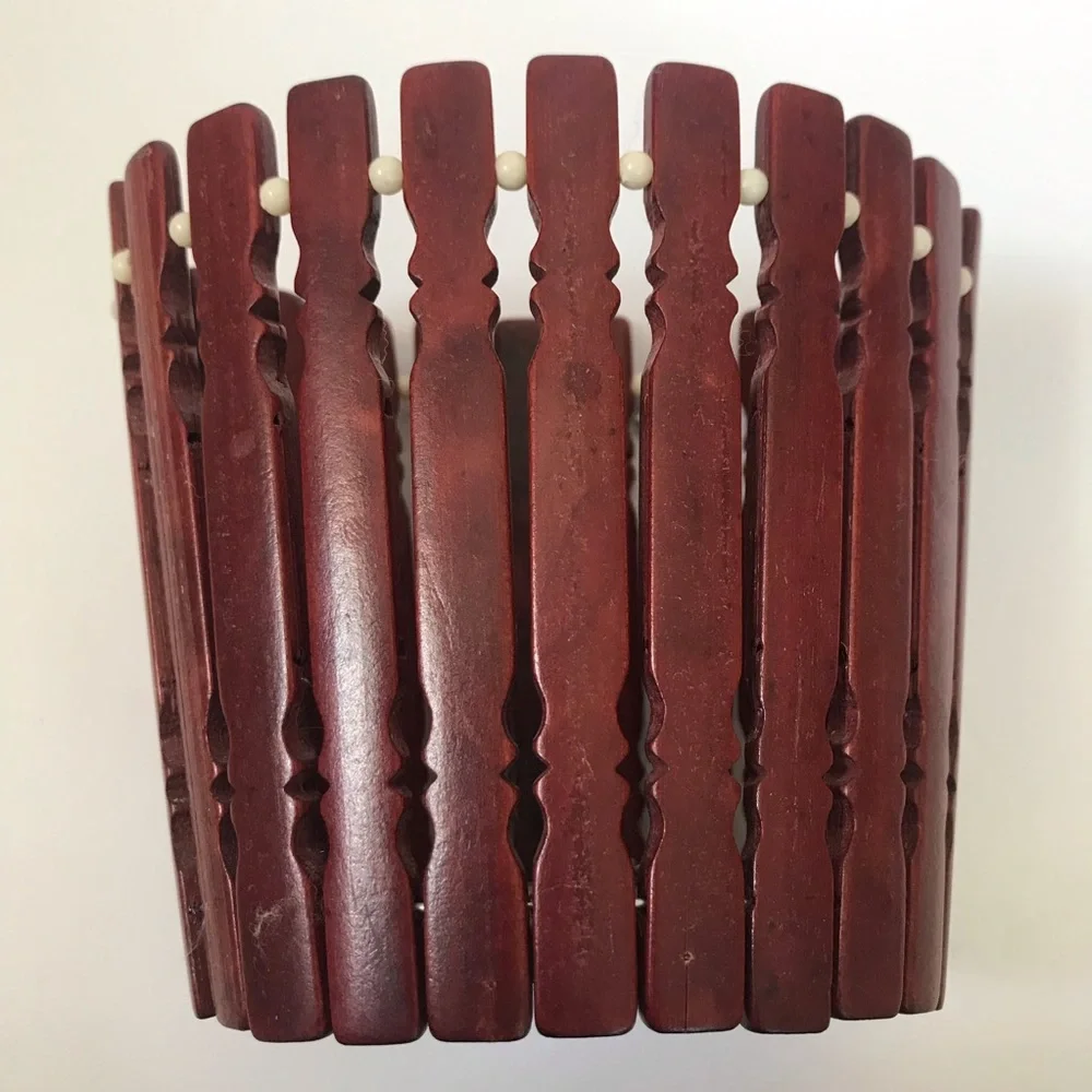 Wooden Basket Pen/Pencil Holder,  NWT